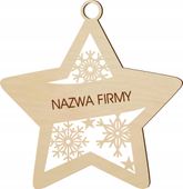 DREWNIANA BOMBKA Z napisem LOGO personalizowana ozdoba na mikołajki GRAWER