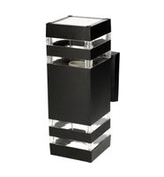 Lampa elewacyjna RIOK kinkiet dwukierunkowy 2xE27 kwadrat czarny MK