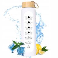 Butelka Szklana na Wodę Bidon Sportowy Motywacyjny z Etui Fitness