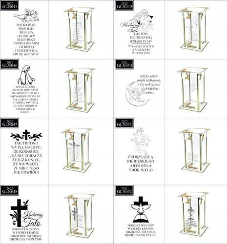 Ekskluzywny znicz szklany złoto biały PERSONALIZOWANY GRAWER dla SYNA na Arena.pl