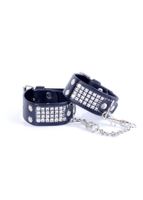 fetish b   series handcuffs with cristals 3 cm silver