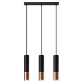 Lampa wisząca LOOPEZ 3L czarny/miedź
