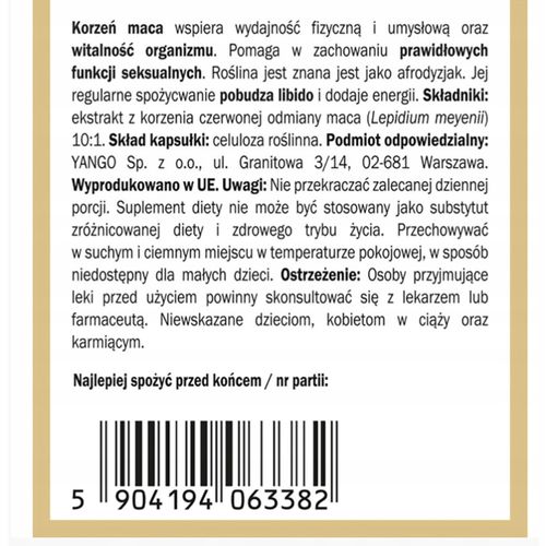 Yango CZERWONA MACA wsparcie na: ENERGIA PAMIĘĆ SPRAWNOŚĆ fizyczna 90kaps. na Arena.pl