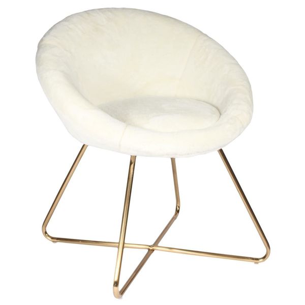 Fotel Karl Velvet Furry beżowy zdjęcie 1