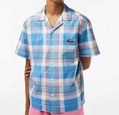 Lacoste Men's Short Sleeve Organic Cotton Check Shirt 44