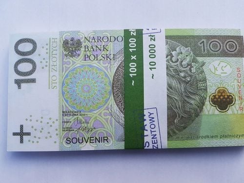100złotych banknoty do zabawy i nauki plik 50szt na Arena.pl