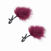 s&m enchanted feather regulowane klamry z piorkami burgund