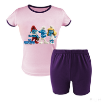 Krótka Piżama dziecięca Smerfy - Smurfs - Nowa Przygoda