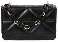 Torebka Damska na ramię listonoszka skórzany mała  R12_A_Czarny