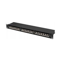 Patch panel Lanberg 24 port 1U kat.6A ekranowany czarny