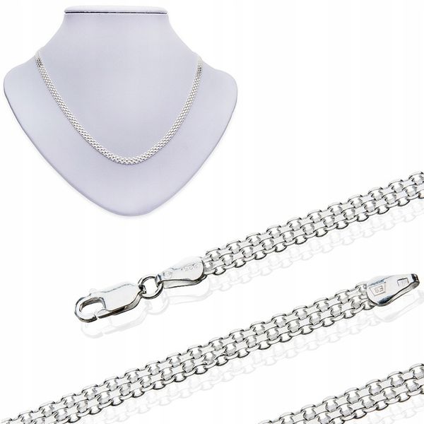 NASZYJNIK SREBRNY DAMSKI BISMARK BISMARCK 50 cm zdjęcie 3