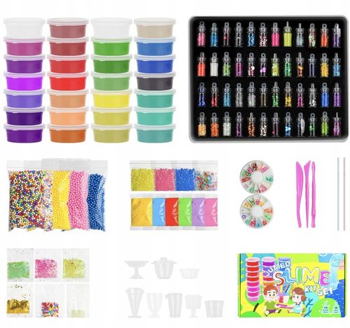 SLIME WIELKI ZESTAW DO ROBIENIA GLUTÓW 154w1 IDEALNY PRZENT DLA DZIECI XXL na Arena.pl