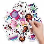 NAKLEJKI NA ZESZYT NALEPKA Z POSTACIAMI KOCI DOMEK GABI WZORY 10SZT