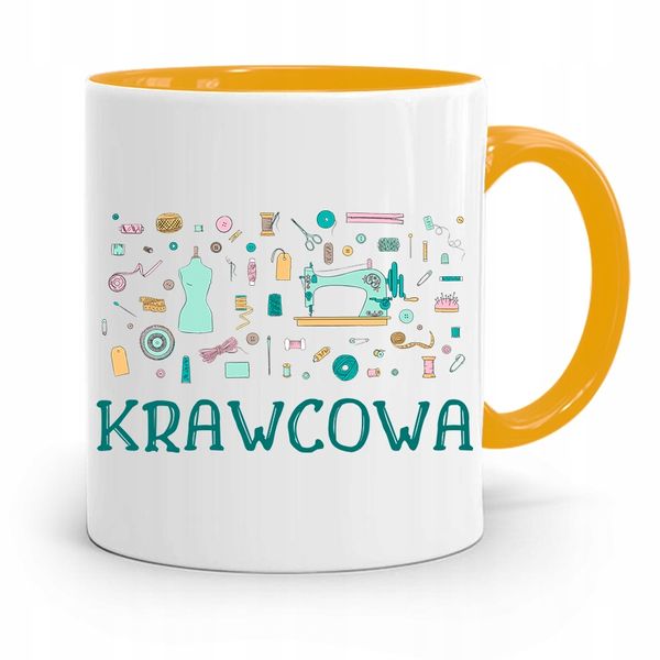 Kubek Żółty Dla Krawcowej Krawcowa Prezent Z Nadrukiem Ze Zdjęciem zdjęcie 1