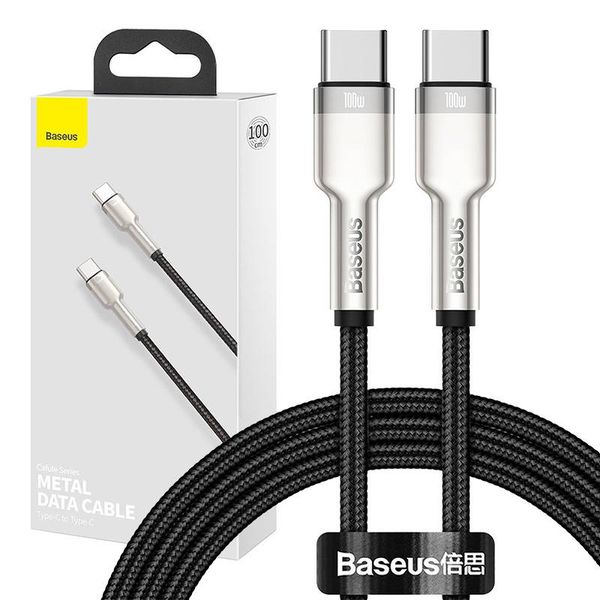 Kabel USB-C do USB-C Baseus Cafule, 100W, 1m (czarny) zdjęcie 1