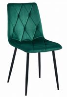 Krzesło LIBRA - ciemna zieleń aksamit / nogi czarne x 2