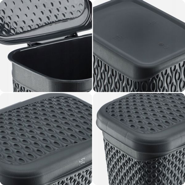 KADAX Pojemnik Na Proszek Do Prania 6L Detergenty Pudełko Szary zdjęcie 5