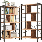 REGAŁ SZAFKA NA KSIĄŻKI KWIATY DRABINKOWY RUSTYKALNY BRĄZ LOFT 154,5 CM