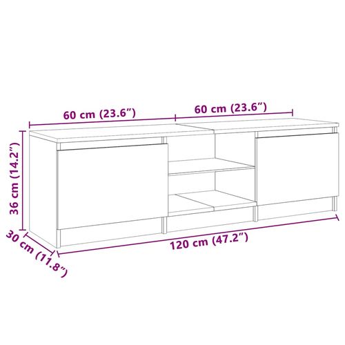Szafka pod TV z LED, szary dąb sonoma, 120x30x36 cm na Arena.pl