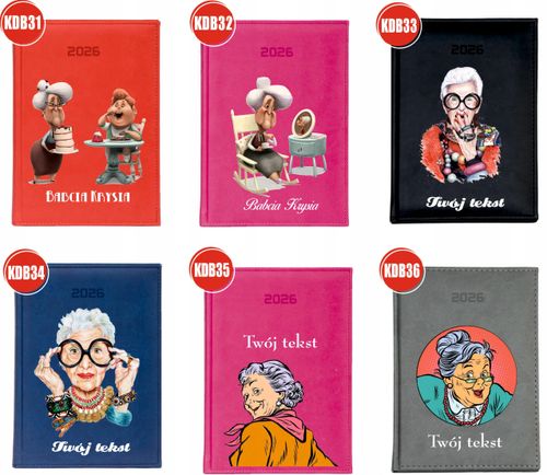 duży KALENDARZ A4 2026 DZIENNY KSIAŻKOWY NADRUK DLA BABCI I DZIADKA + tekst na Arena.pl