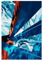 Plakat cyfrowy do wydruku niebieska abstrakcja