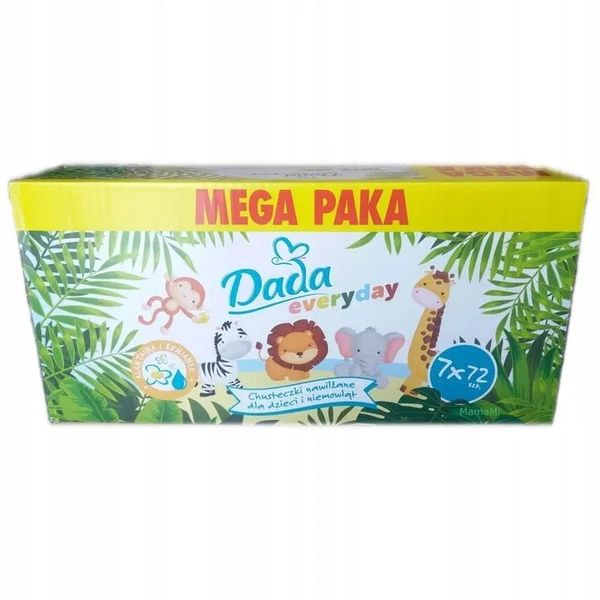 Chusteczki nawilżane DADA EVERYDAY 7 x 72 szt. zdjęcie 4