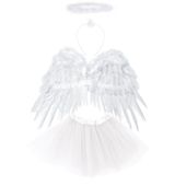 Akcesoria do przebrania spódniczka opaska skrzydła Biały Anioł