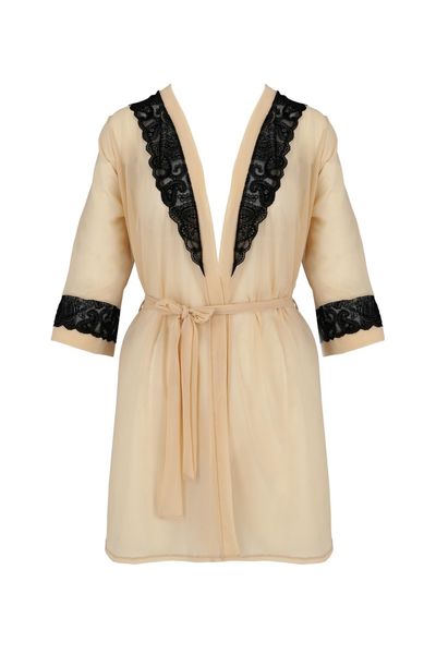 Bielizna-Daisy Peignoir Beige S/M zdjęcie 3