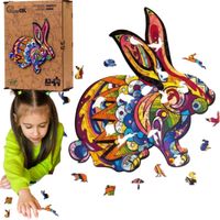 puzzle drewniane eco puszysty królik a3 dla dzieci puza3-00743