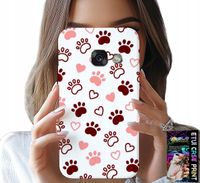 ETUI DO SAMSUNG A5 2017 - PSIE ŁAPKI NA BIAŁYM TLE, PIES, KOT, MIŚ