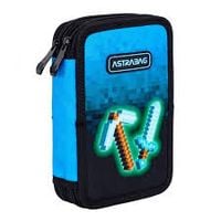 piórnik podwójny z wyposaż astrabag blue pixe 4183