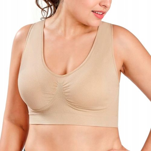 XL 3-pak Biustonoszy Bezszwowych bez Zapięć i Fiszbin z Push-up Wkładkami na Arena.pl