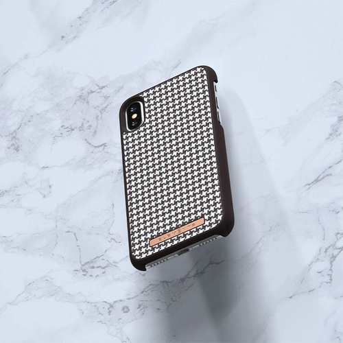Materiałowe etui do iPhone Xs/X (Dark Brown Pattern 2) na Arena.pl