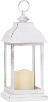 2X Latarnia Biała Lampion Świeca LED Timer 30cm Vintage Shabby Chic Lights4