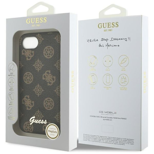 Etui Guess Peony Script Logo MagSafe do iPhone 16e czarny zdjęcie 8