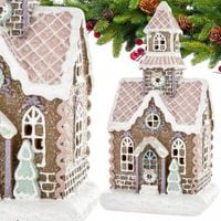 Dekoracyjny Domek LED figurka świąteczna piernikowy ratusz kamieniczka