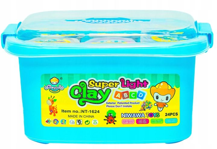 ZESTAW Magiczna PLASTELINA MASA PLASTYCZNA PIANKOLINA 24szt +WALIZKA +Akces zdjęcie 9