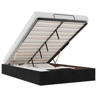 Rama łóżka otomana bez materaca, czarna, 120x200 cm, aksamit