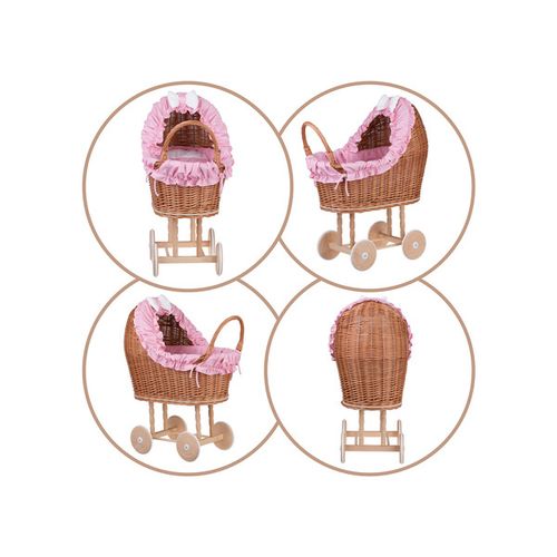 LULU WIKLINOWY WÓZEK DLA LALEK Z POŚCIELĄ 55X30 H57 CM na Arena.pl