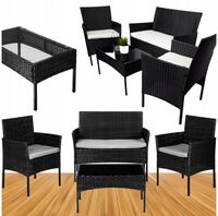 NOWOCZESNY KOMPLET MEBLI OGRODOWYCH RATTANOWY IDEALNY DO OGRODU I NA TARAS!