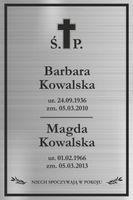 TABLICZKA NAGROBNA NAGROBKOWA ALUMINIOWA DIBOND UV pionowa metal 20x15