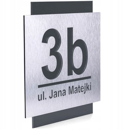 NOWOCZESNA TABLICZKA ADRESOWA Z NUMEREM DOMU ULICA | ALUMINIUM 25x25cm na Arena.pl