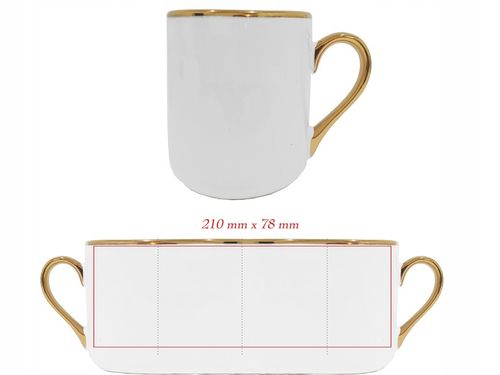 Kubek z Twoim nadrukiem ze złotym uchwytem zdjęcie prezent kubki z własnym na Arena.pl