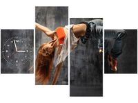 120CM 80CM ZEGAR 4 ELEM FITNESS OBRAZ ŚCIENNY