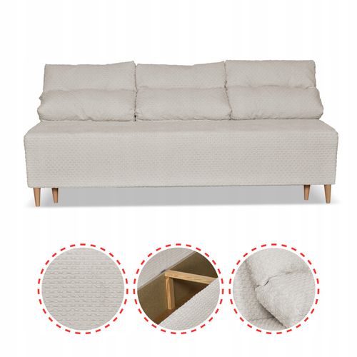 Zestaw KIMO funkcja spania sofa fotele Family Meble beżowy Twisster sztruks na Arena.pl