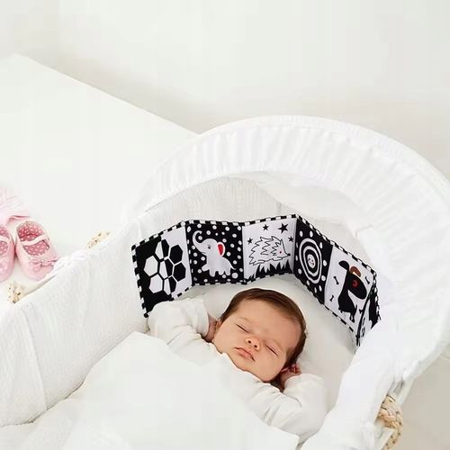 Czarno-biała, kontrastowa, miękka książka dla dzieci w wieku 0-12 miesięcy, na Arena.pl