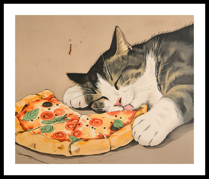 Plakat 60x50cm Pizza Dla Kota zdjęcie 3