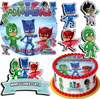 ZESTAW OPŁATEK NA TORT 30CM + 17 POSTACI - PIDŻAMERSI + IMIĘ 24CM 26CM