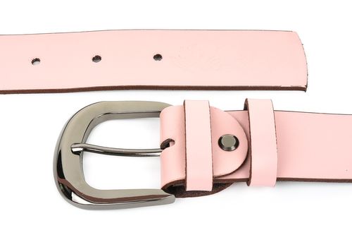 Beltimore Skórzany Damski Pasek Do Spodni 4 Cm Różowy A70 na Arena.pl