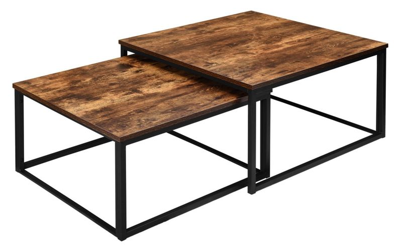 Stoliki kawowe loft Velen Rustic postarzany dąb zdjęcie 1